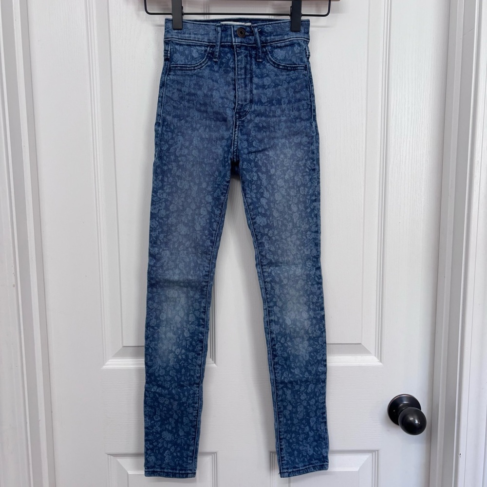 Blue Floral Skinny Jeans | Abercrombie Kids Size 10